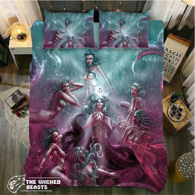 Default Pink And Blueevenirenss 3D Customized Duvet Cover Bedding Set