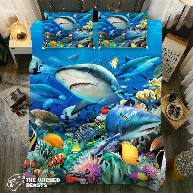 Default Reefharks 3D Customized Duvet Cover Bedding Set