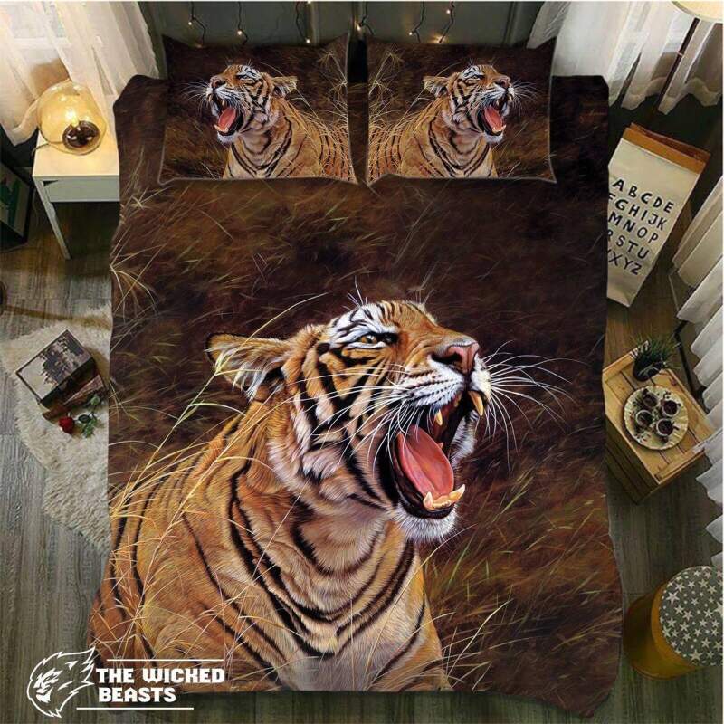 Default The Wild Tiger 3D Customized Duvet Cover Bedding Set