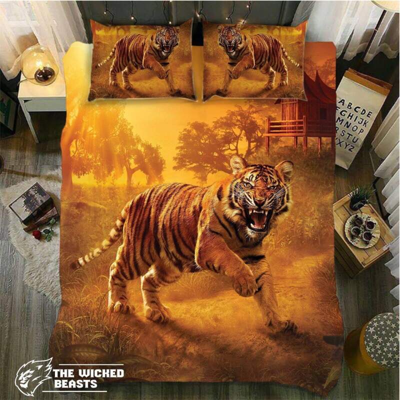 Default Tiger At Dawn3D Customized Duvet Cover Bedding Set