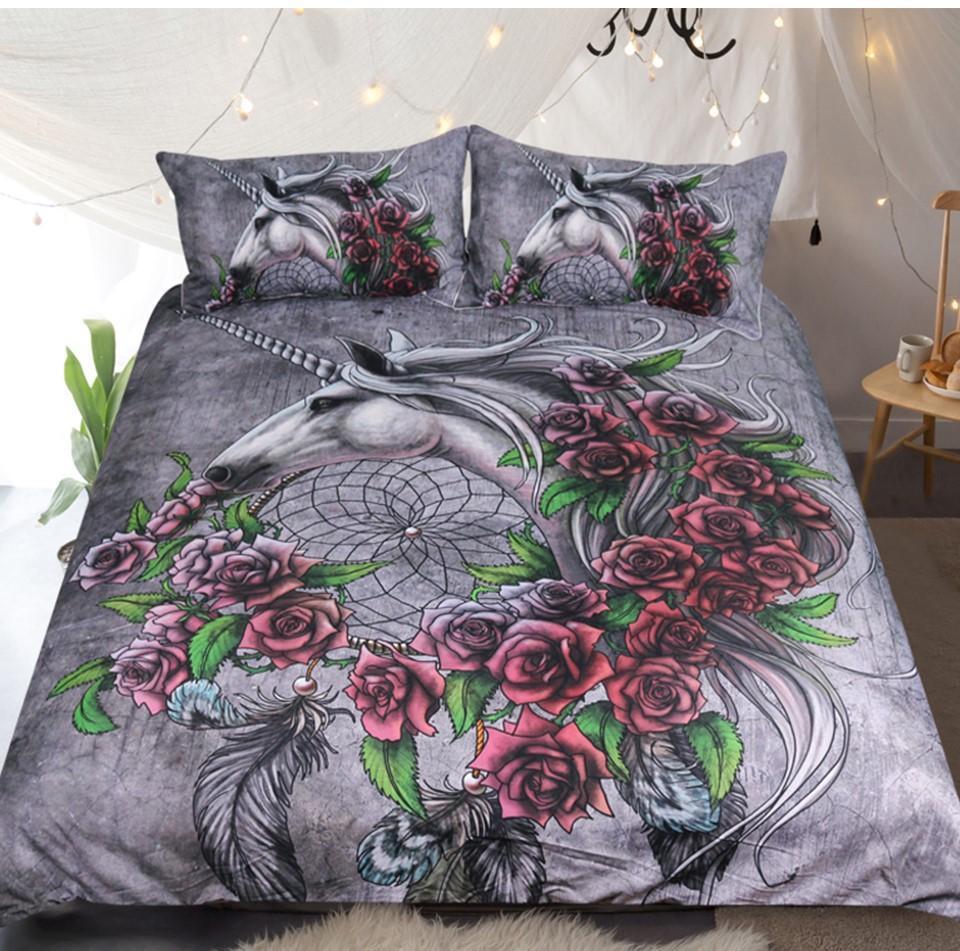 Default Unicorn Dreamcatchers 3D Customized Duvet Cover Bedding Set