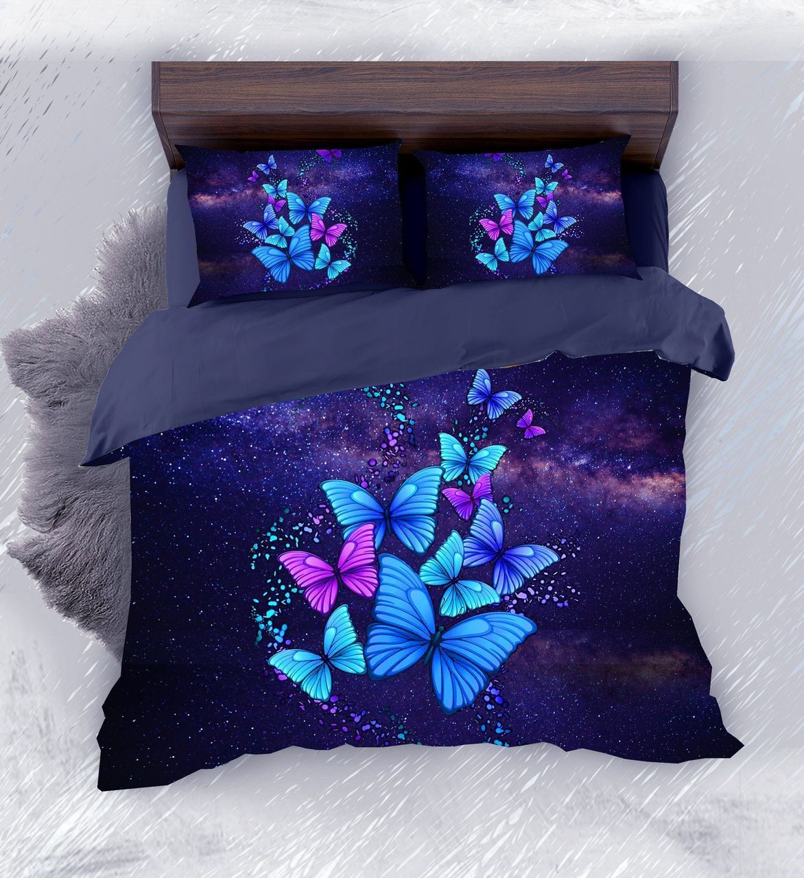 Default Universe Of Butterfly3D Customized Duvet Cover Bedding Set