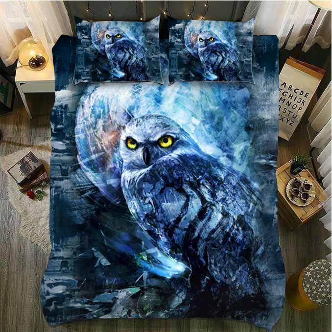 Default Winter Owl Artwork 3D Customized Duvet Cover Bedding Set