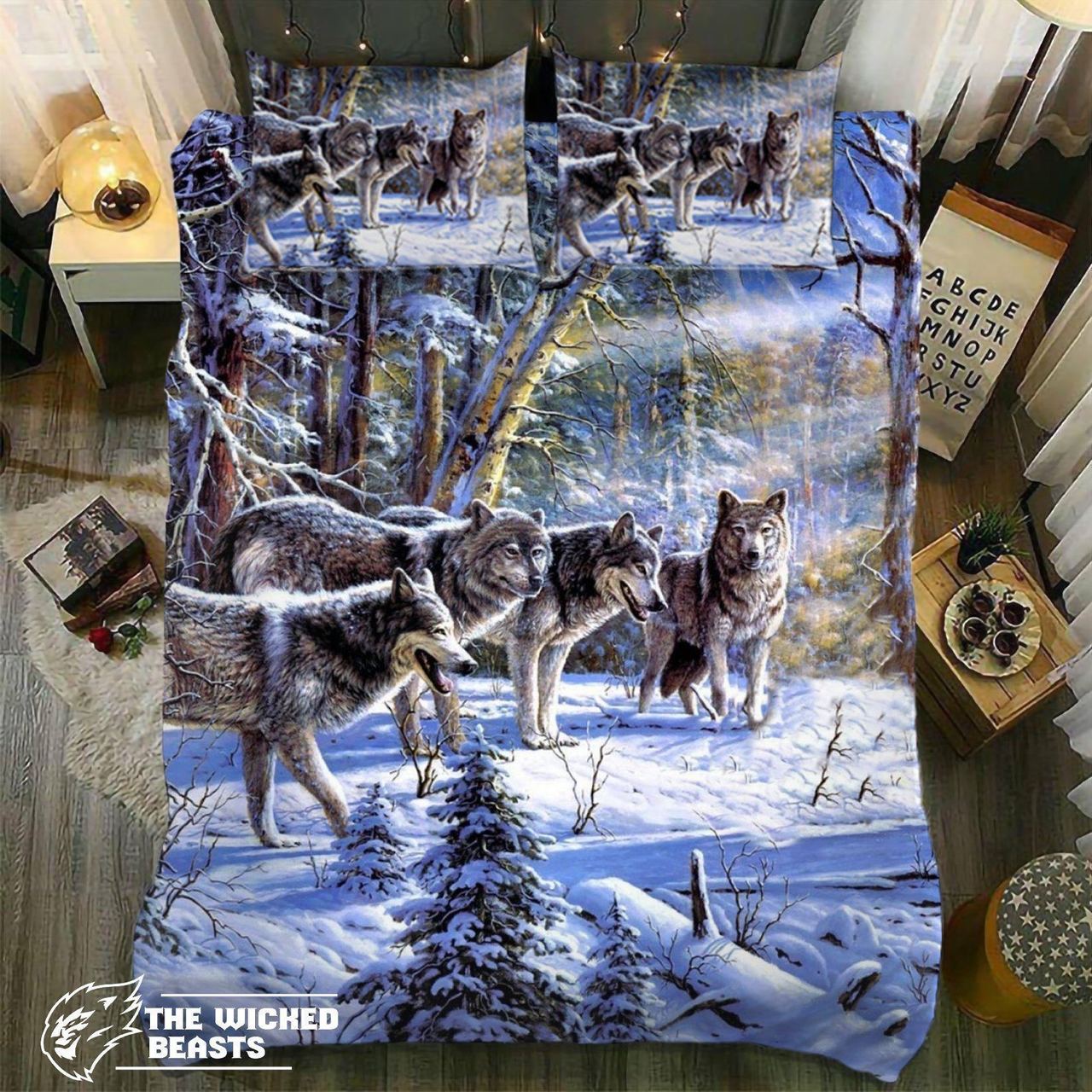 Default Wolf Packunshine 3D Customized Duvet Cover Bedding Set
