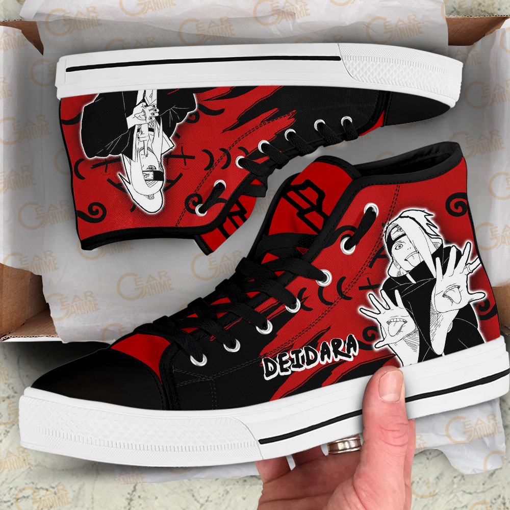 Deidara High Top Shoes Anime Sneakers Manga Style