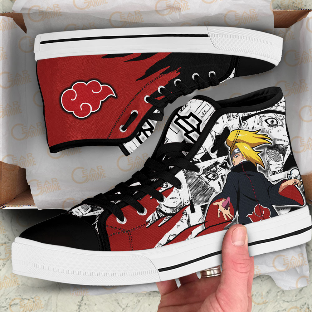 Deidara High Top Shoes Custom Anime Akatsuki Sneakers Mix Manga