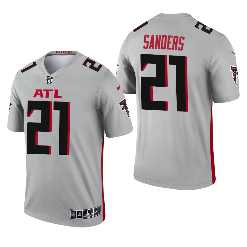 Deion Sanders Atlanta Falcons Silver Jersey Inverted Legend - Men's