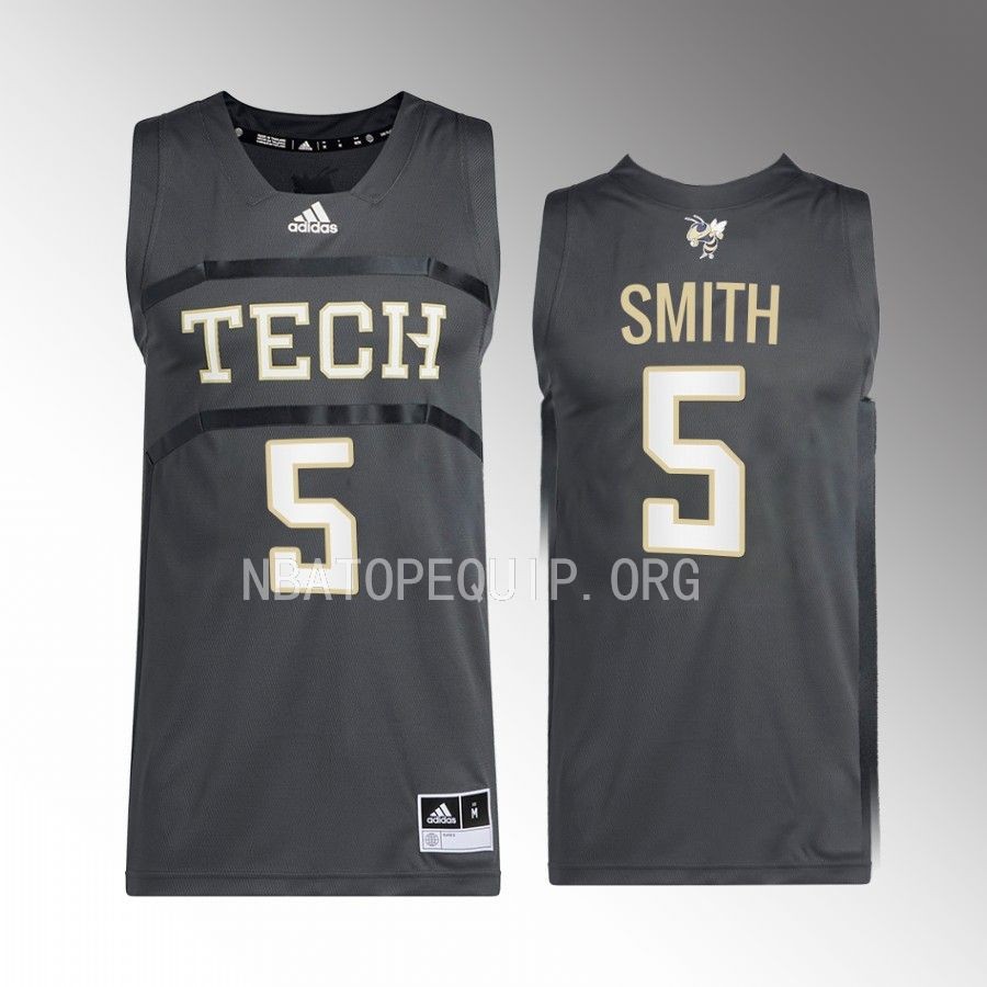 Deivon Smith Georgia Tech Yellow Jackets Grey Jersey 2022-23 Swingman