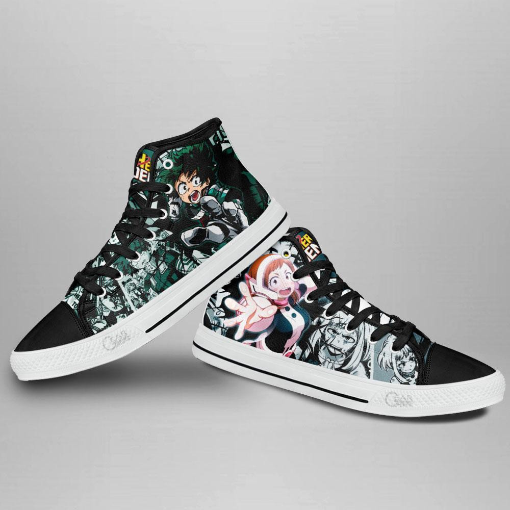 Deku & Uraraka High Top Shoes Custom Anime My Hero Academia Sneakers