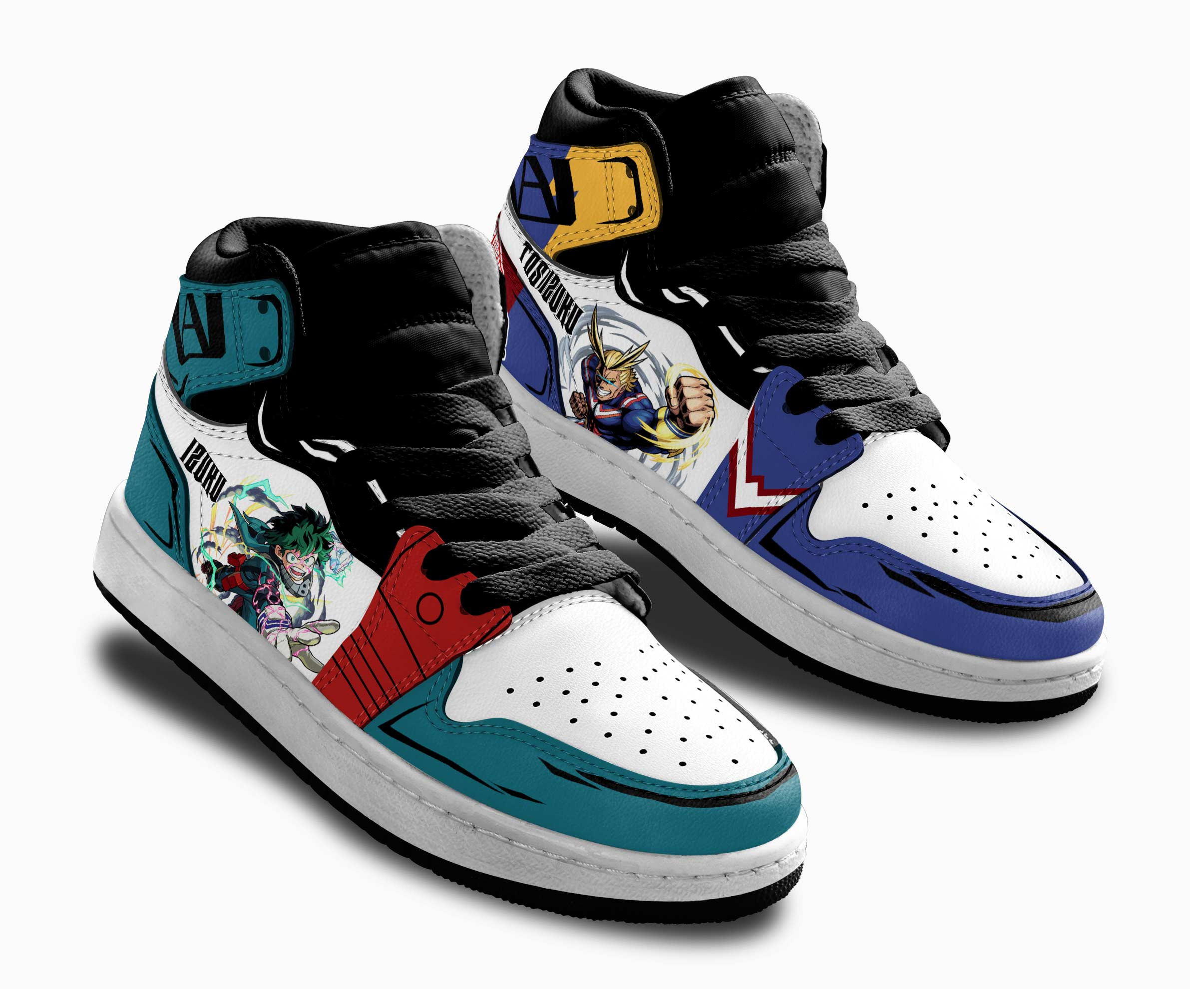 Deku and All Might Kids Sneakers Custom Anime My Hero Academia Shoes For Kids