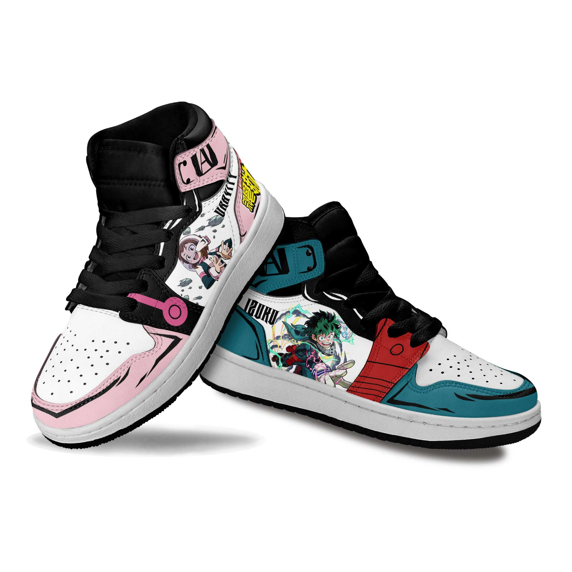 Deku and Ochako Kids Sneakers Custom Anime My Hero Academia Shoes For Kids