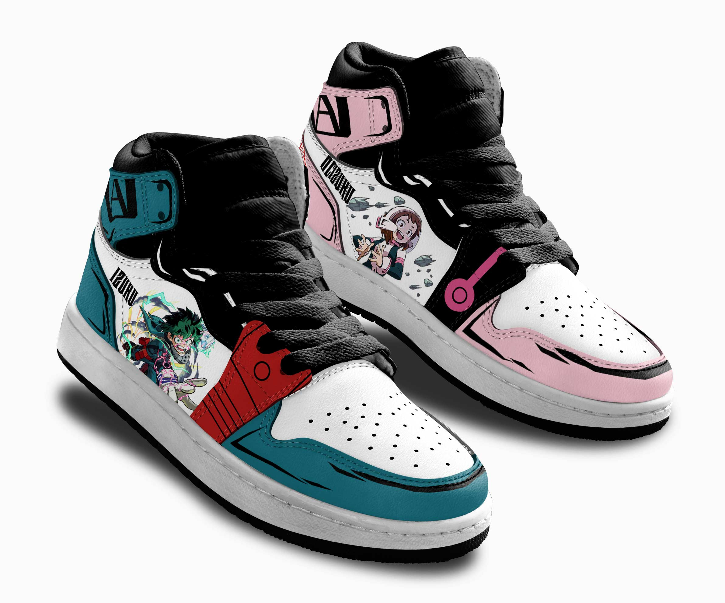 Deku and Ochako Kids Sneakers Custom Anime My Hero Academia Shoes For Kids