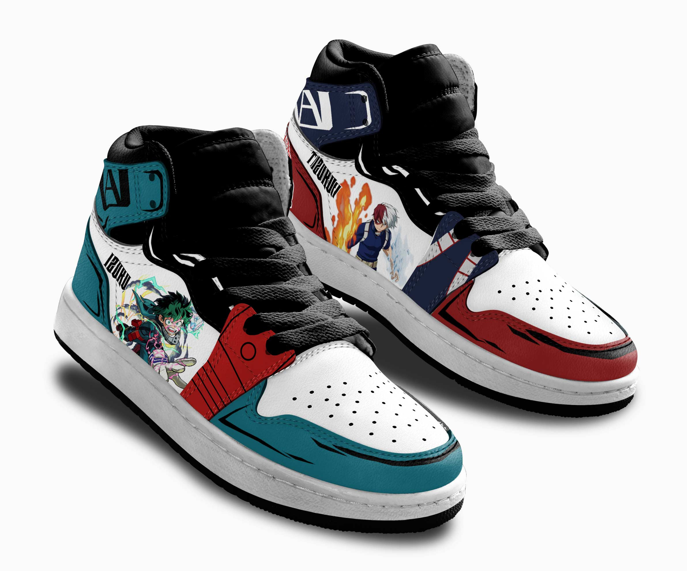 Deku and Shoto Kids Sneakers Custom Anime My Hero Academia Shoes For Kids