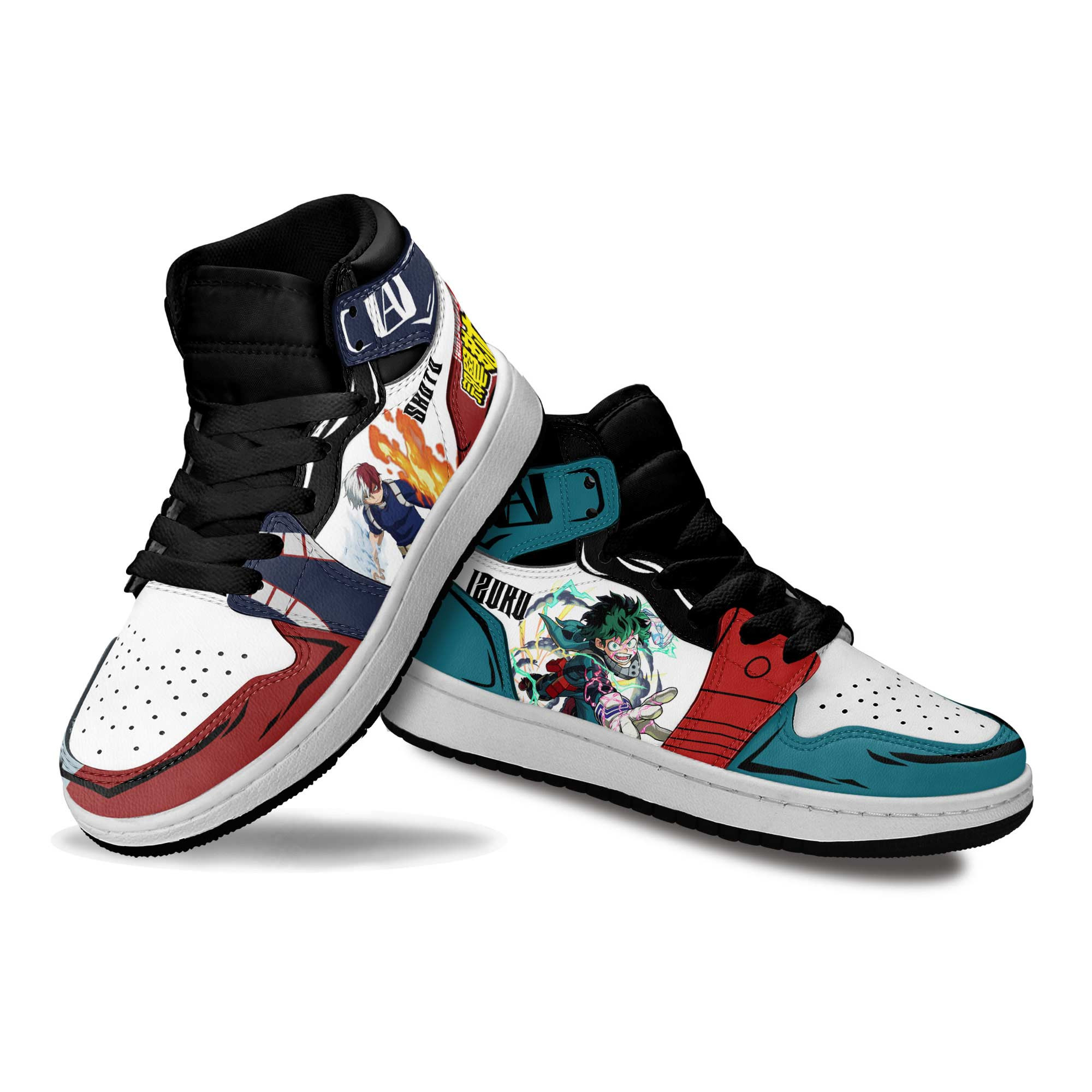 Deku and Shoto Kids Sneakers Custom Anime My Hero Academia Shoes For Kids
