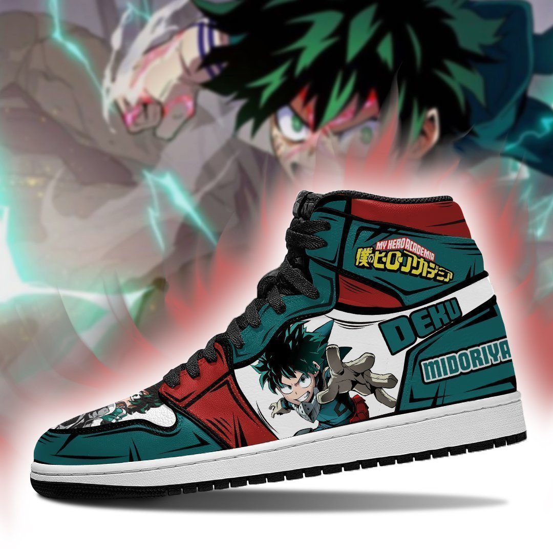 Deku Izuku Midoriya Anime JD1s Sneakers For My Hero Academia Fans, Air Jordan Hightop