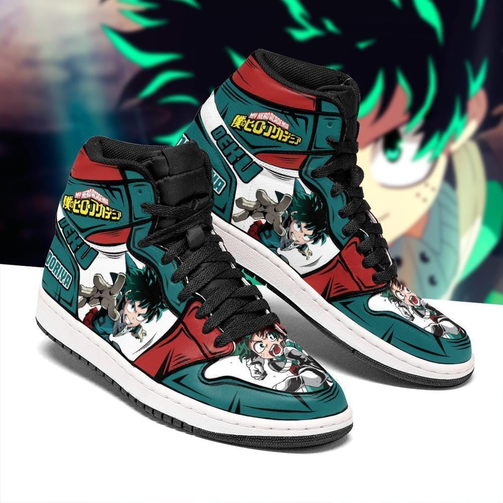 Deku Izuku Midoriya Anime JD1s Sneakers For My Hero Academia Fans, Air Jordan Hightop