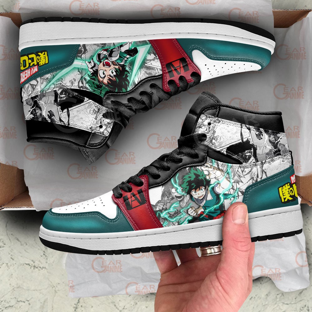 Deku JD1s Sneakers My Hero Academia Anime Shoes Mix Manga, Air Jordan Hightop