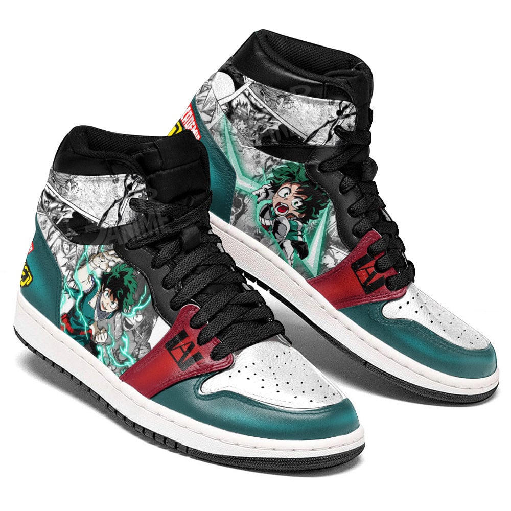 Deku JD1s Sneakers My Hero Academia Anime Shoes Mix Manga, Air Jordan Hightop