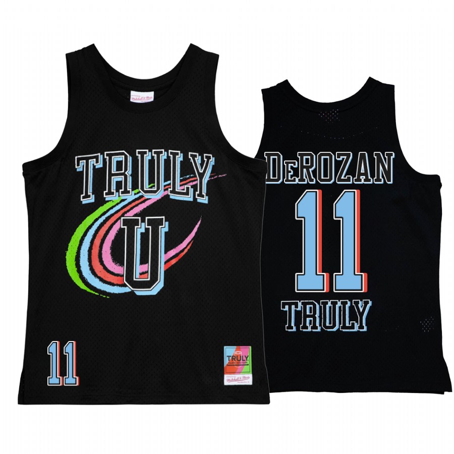 DeMar DeRozan Chicago Bulls Truly U Black Jersey #11 Mitchell Ness Tank