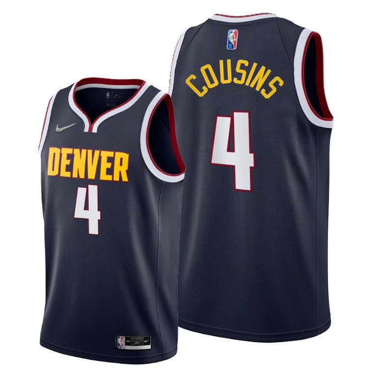 DeMarcus Cousins Denver Nuggets 2022 Icon Edition Navy 4 Jersey 75th Diamond Badge – Men Jersey