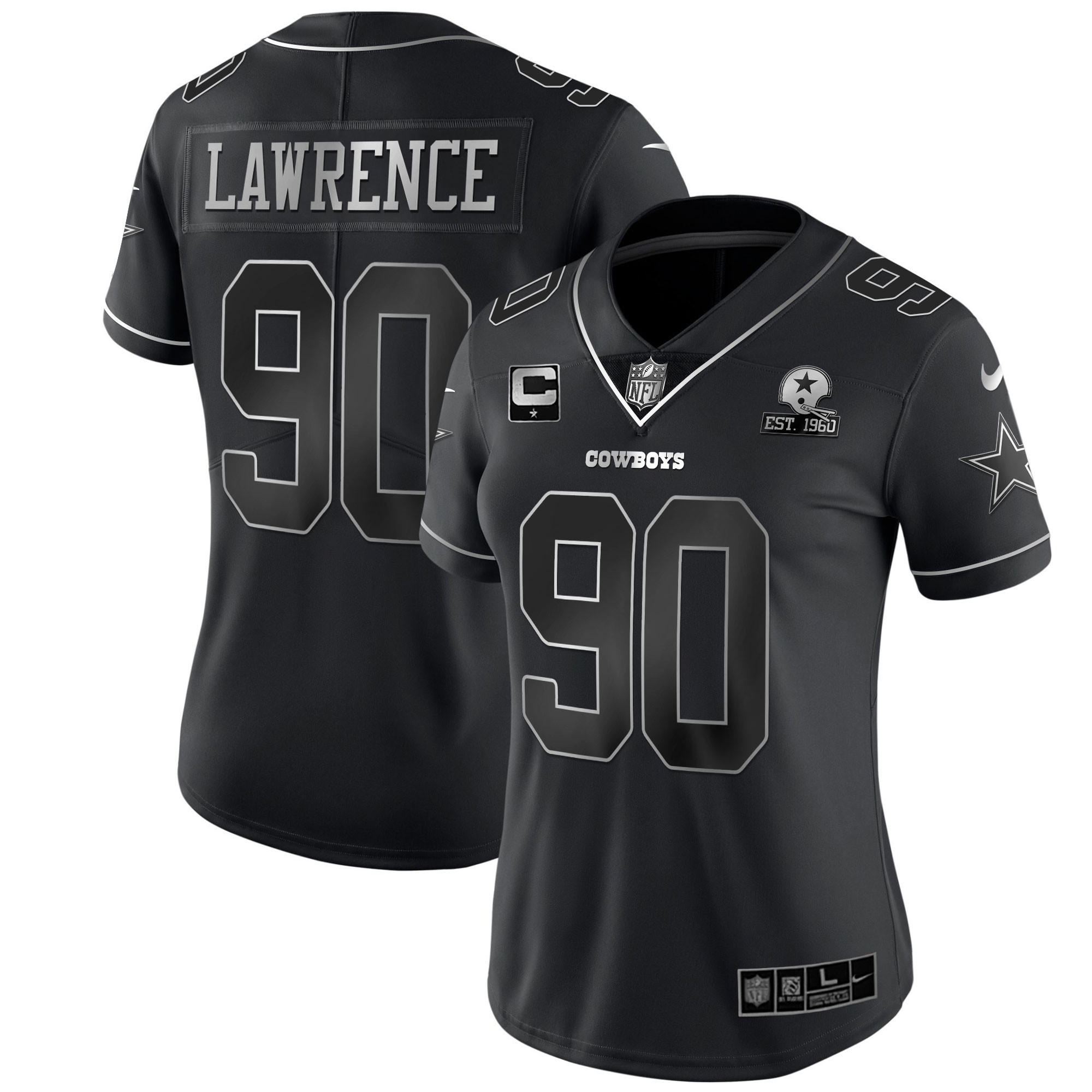 Demarcus Lawrence Dallas Cowboys Black Silver Vapor Limited Est 1960 Patch Jersey - All Stitched 