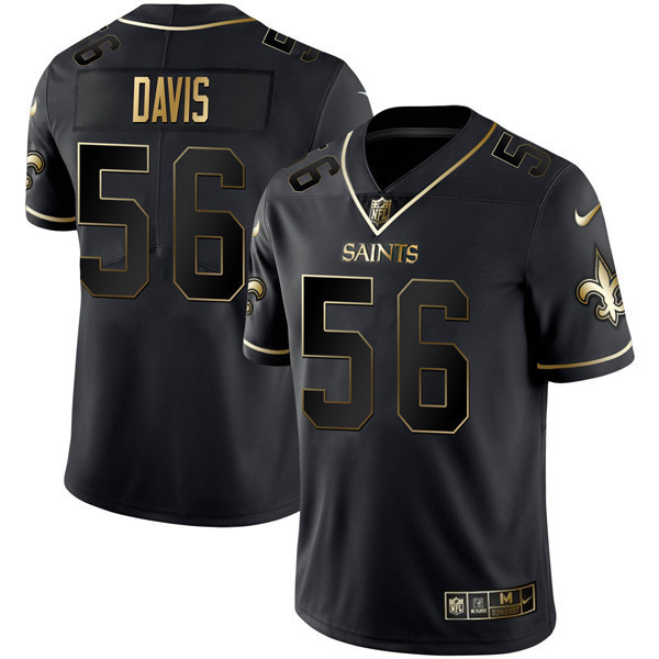 Demario Davis Men's New Orleans Saints Black Gold Limited Jersey - All Stitched 