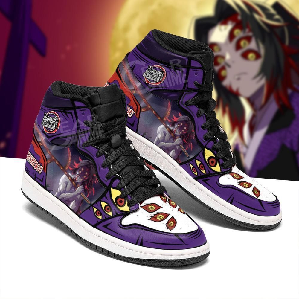 Demon Kokushibou Demon Slayer Anime 1 High Top Air Jordan Sneaker, Air Jordan Hightop