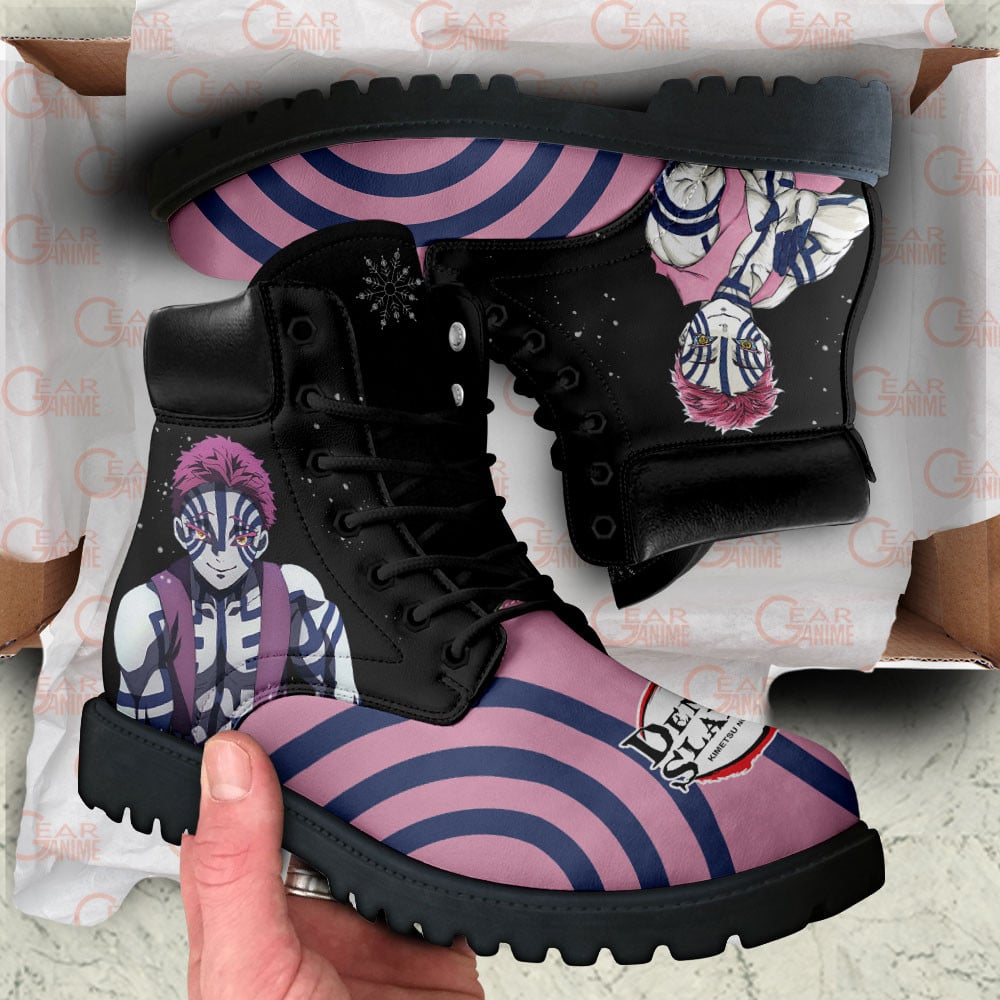 Demon Slayer Akaza Boots Anime Custom Shoes