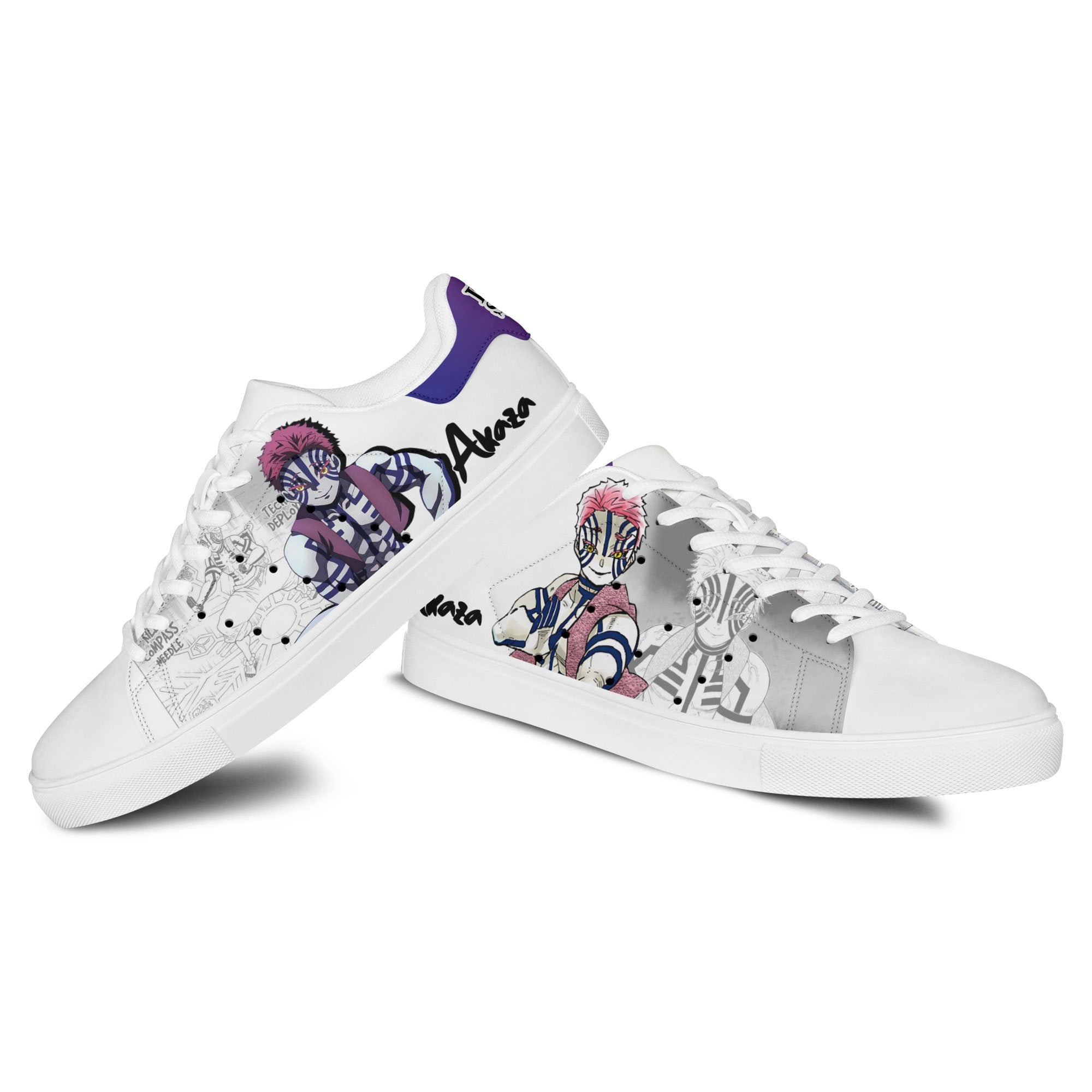 Demon Slayer Akaza Skate Sneakers Custom Anime Shoes