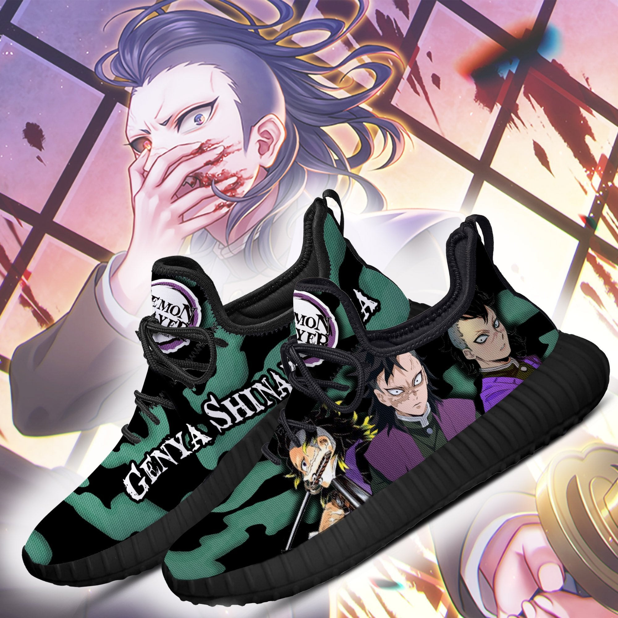 Demon Slayer Genya Shinazugawa Reze Shoes Custom Anime Sneakers