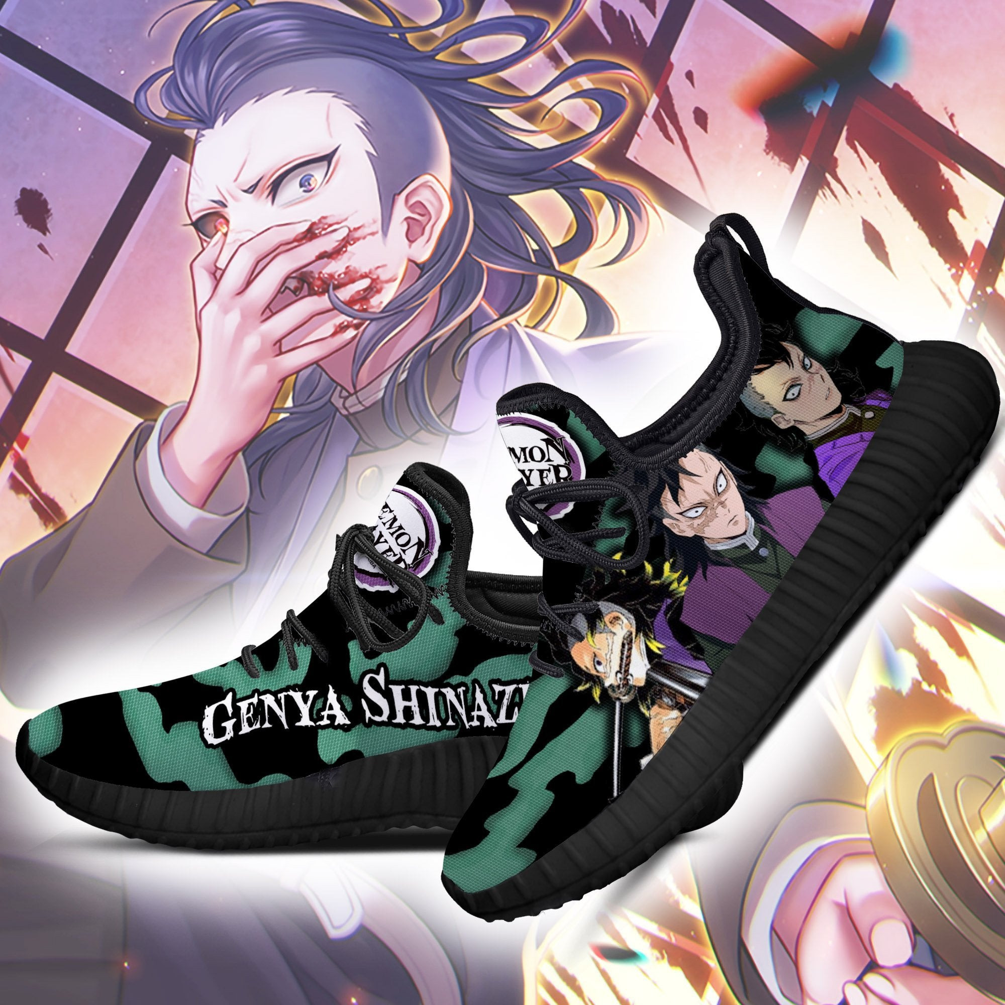 Demon Slayer Genya Shinazugawa Reze Shoes Custom Anime Sneakers