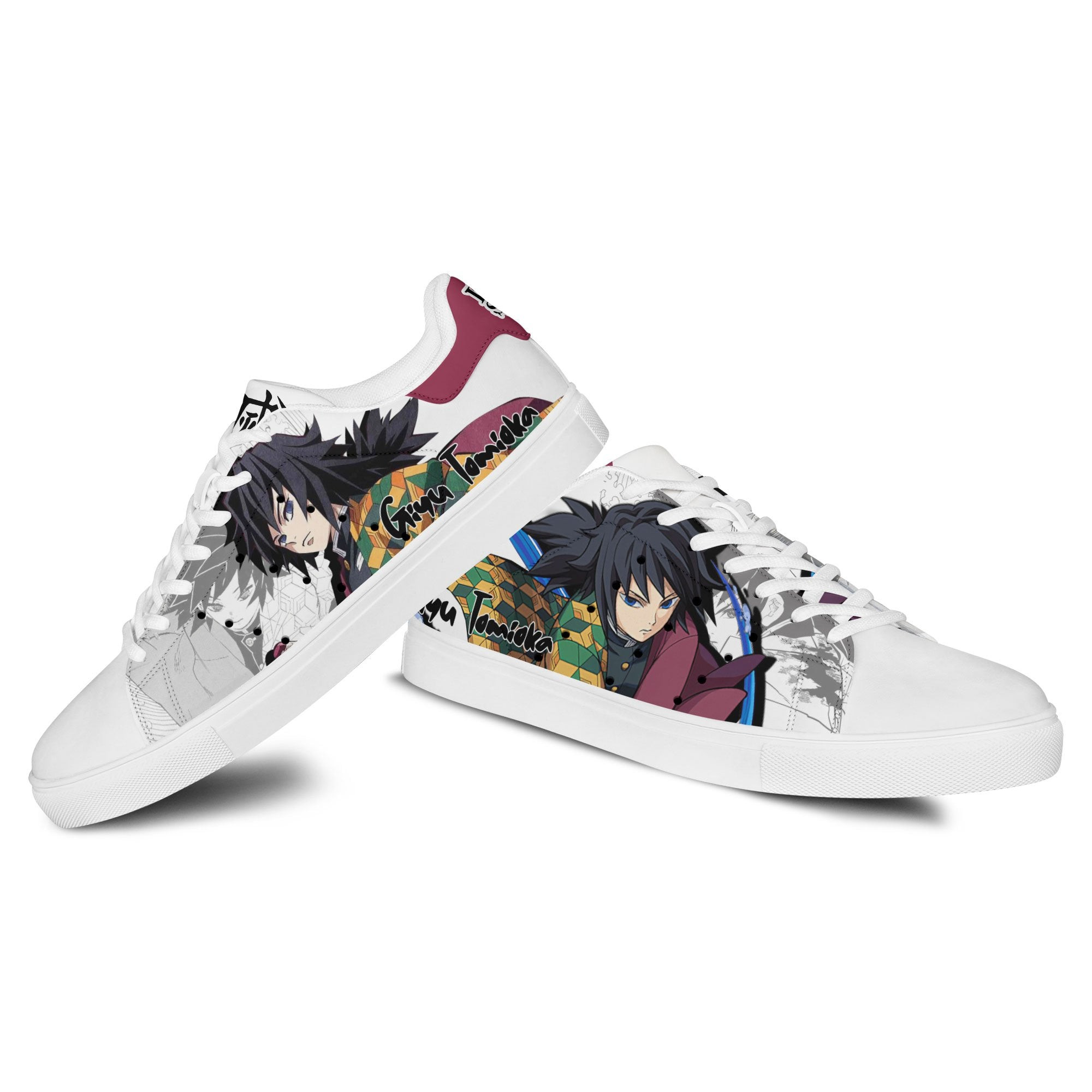 Demon Slayer Giyu Tomioka Skate Sneakers Custom Anime Shoes