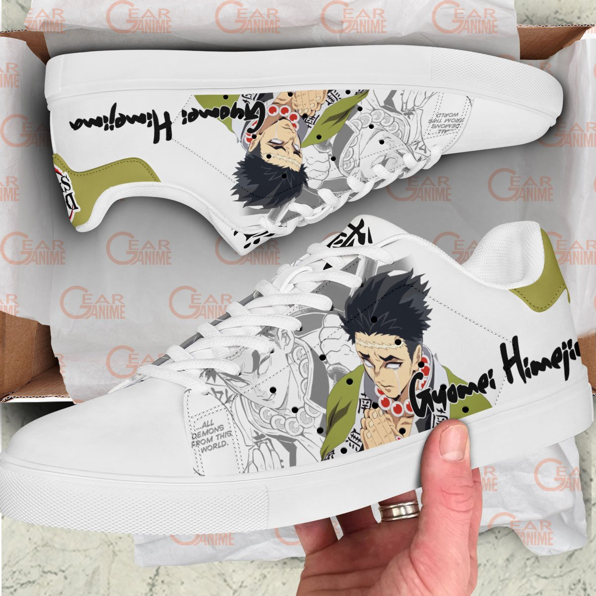 Demon Slayer Gyomei Himejima Skate Sneakers Custom Anime Shoes
