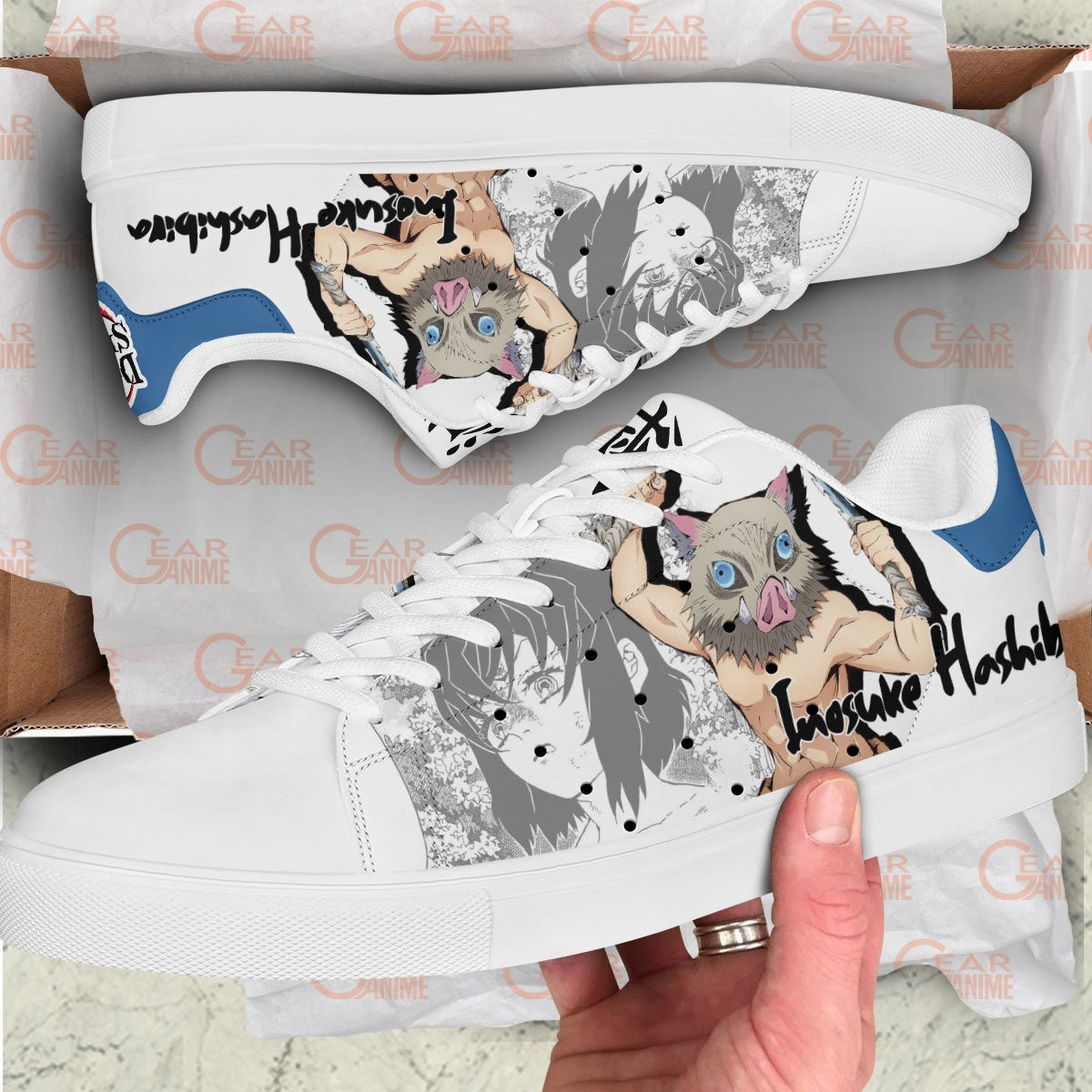 Demon Slayer Inosuke Hashibira Skate Sneakers Custom Anime Shoes