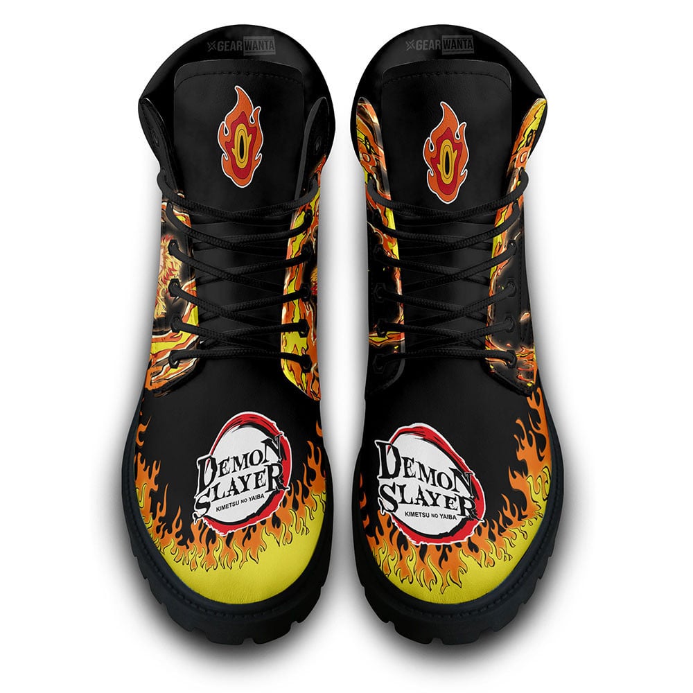 Demon Slayer Kyojuro Rengoku Boots Custom Anime Shoes