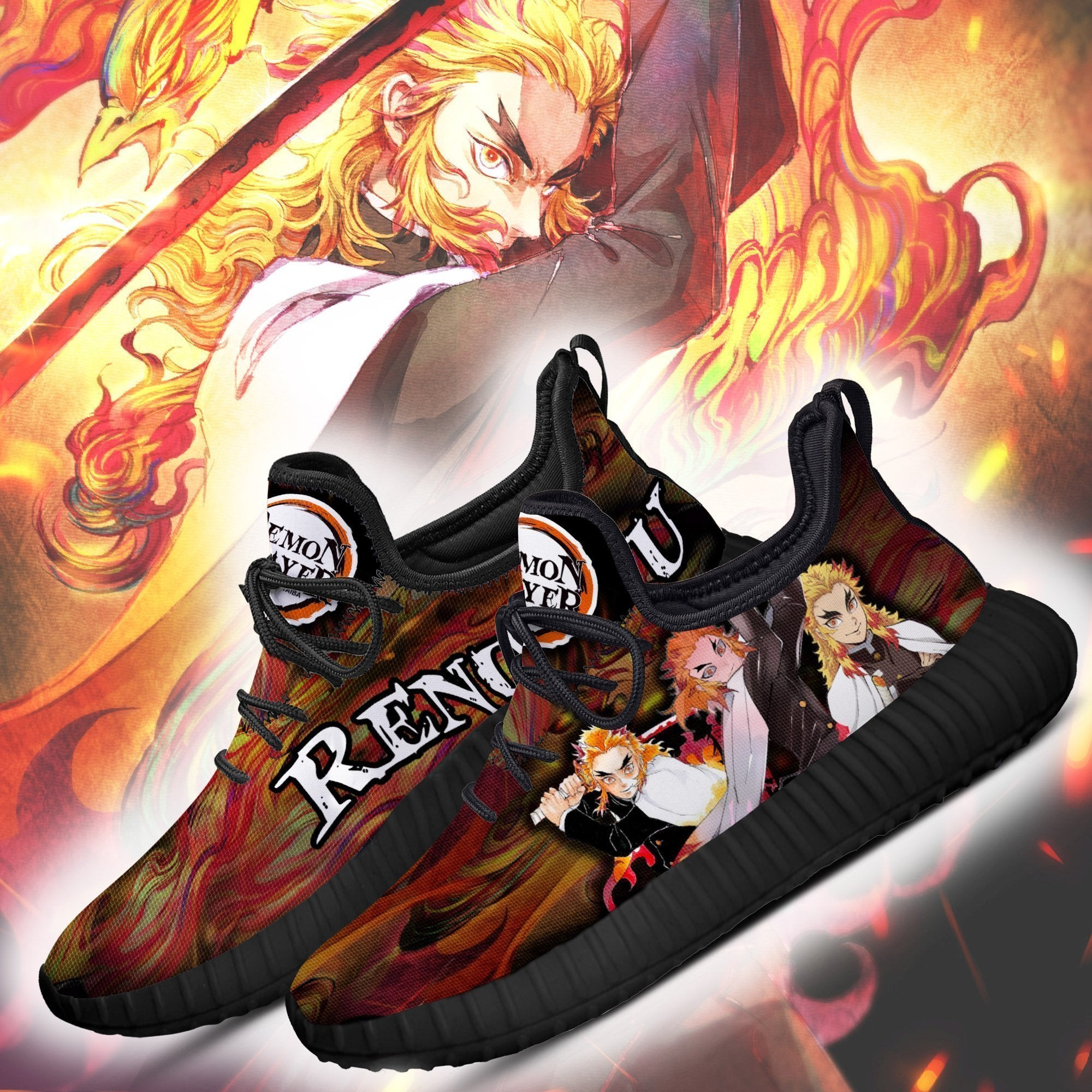 Demon Slayer Kyojuro Rengoku Reze Shoes Custom Anime Sneakers