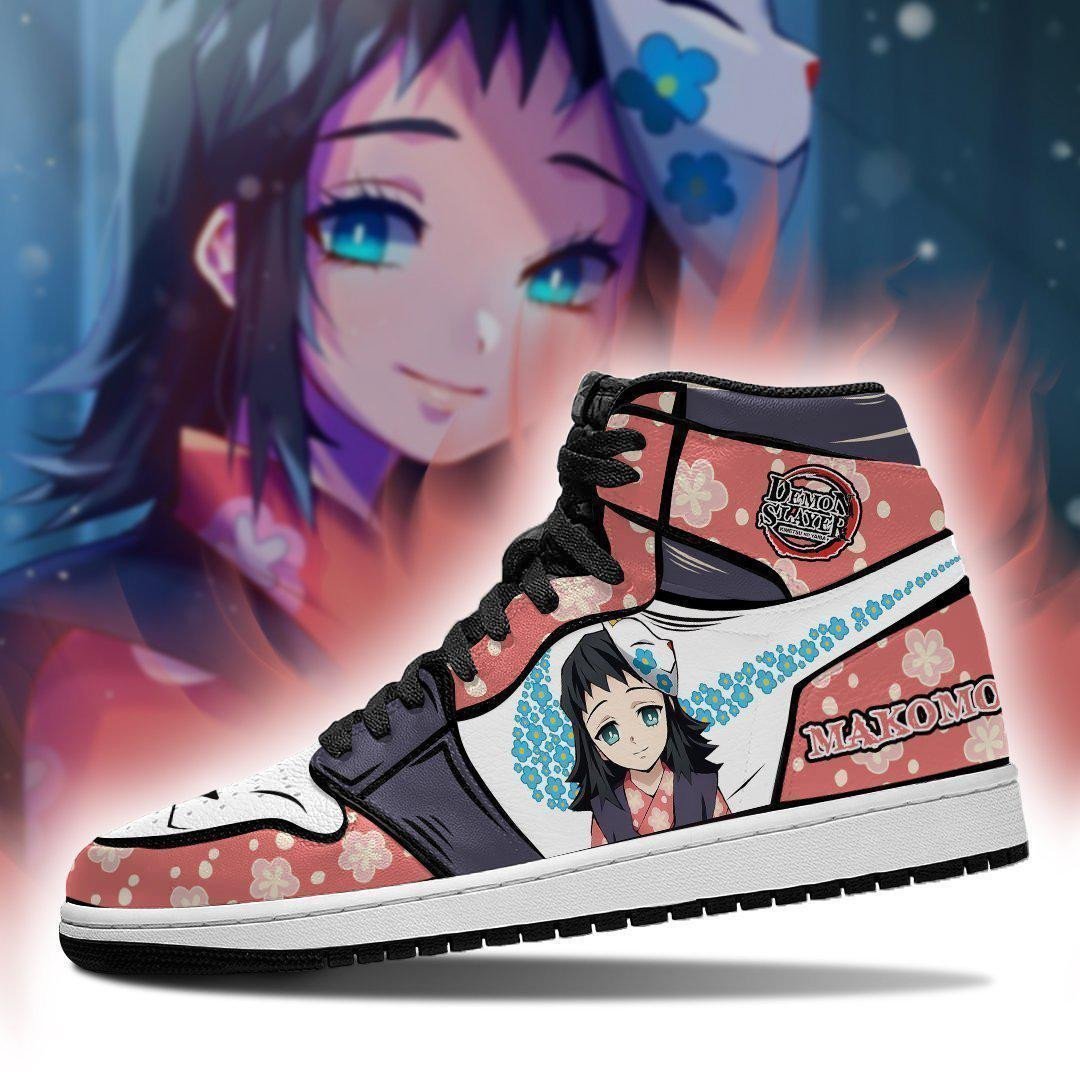 Demon Slayer Makomo JD1s Sneakers Anime Shoes, Air Jordan Hightop