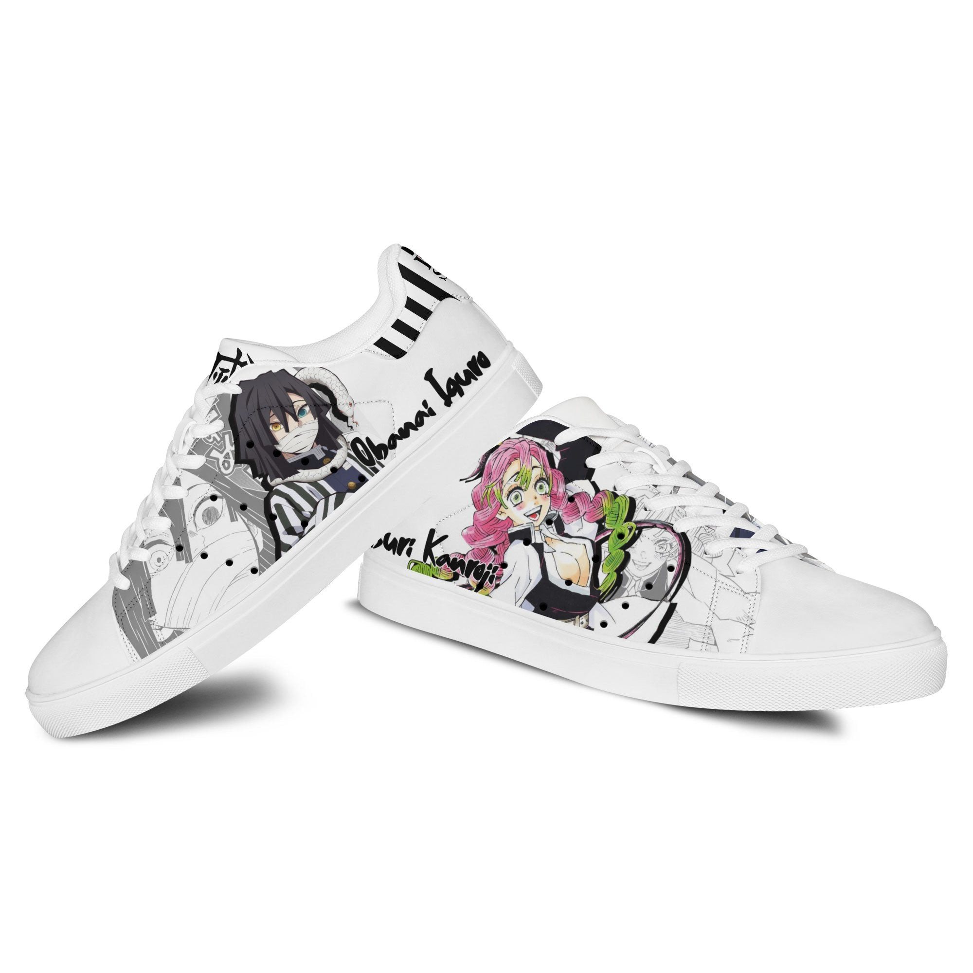 Demon Slayer Mitsuri and Iguro Skate Sneakers Custom Anime Shoes