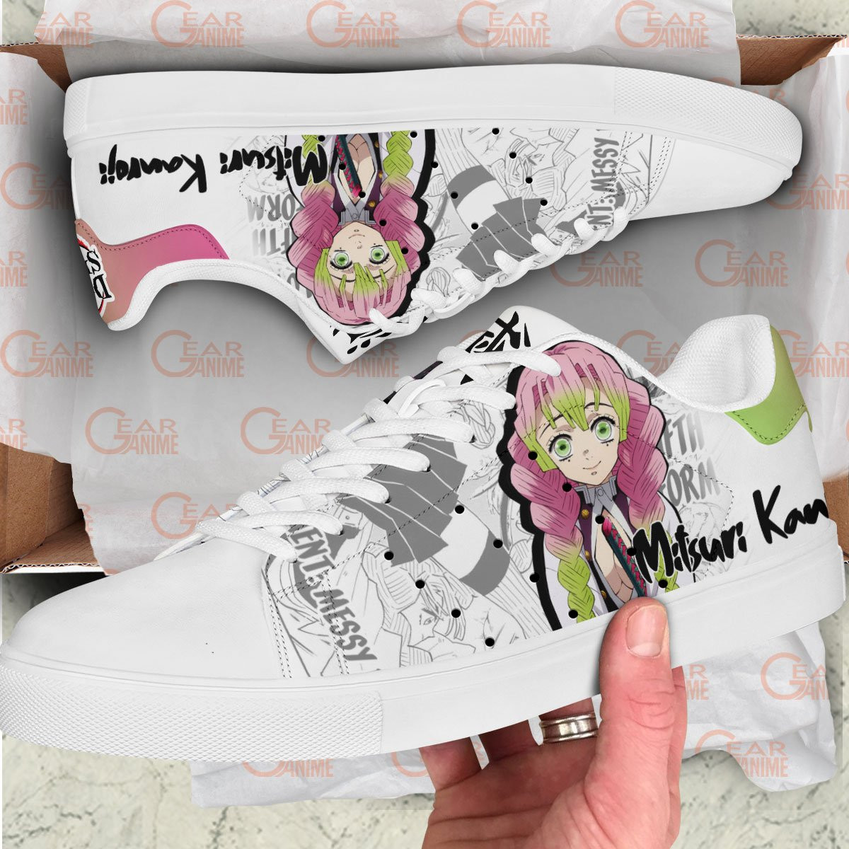 Demon Slayer Mitsuri Kanroji Skate Sneakers Custom Anime Shoes
