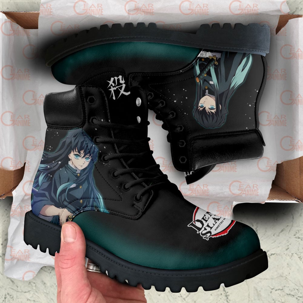 Demon Slayer Muichiro Tokito Boots Anime Custom Shoes