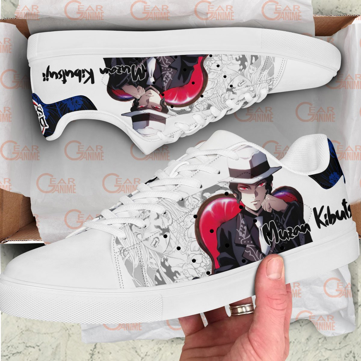 Demon Slayer Muzan Kibutsuji Skate Sneakers Custom Anime Shoes