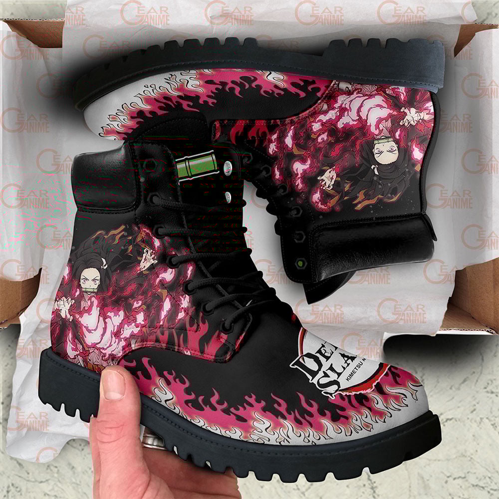Demon Slayer Nezuko Demon Boots Custom Anime Shoes