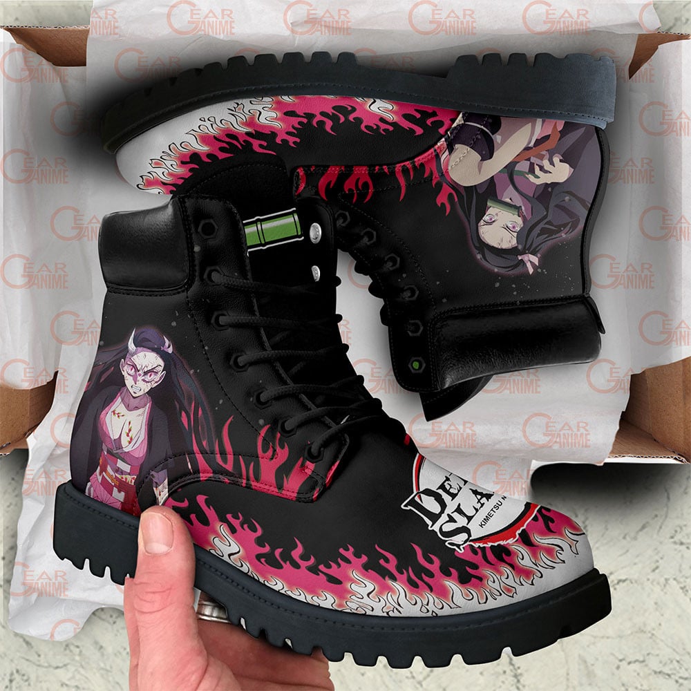 Demon Slayer Nezuko Demon Boots Custom Anime Shoes Perfect Gift Idea For Fans