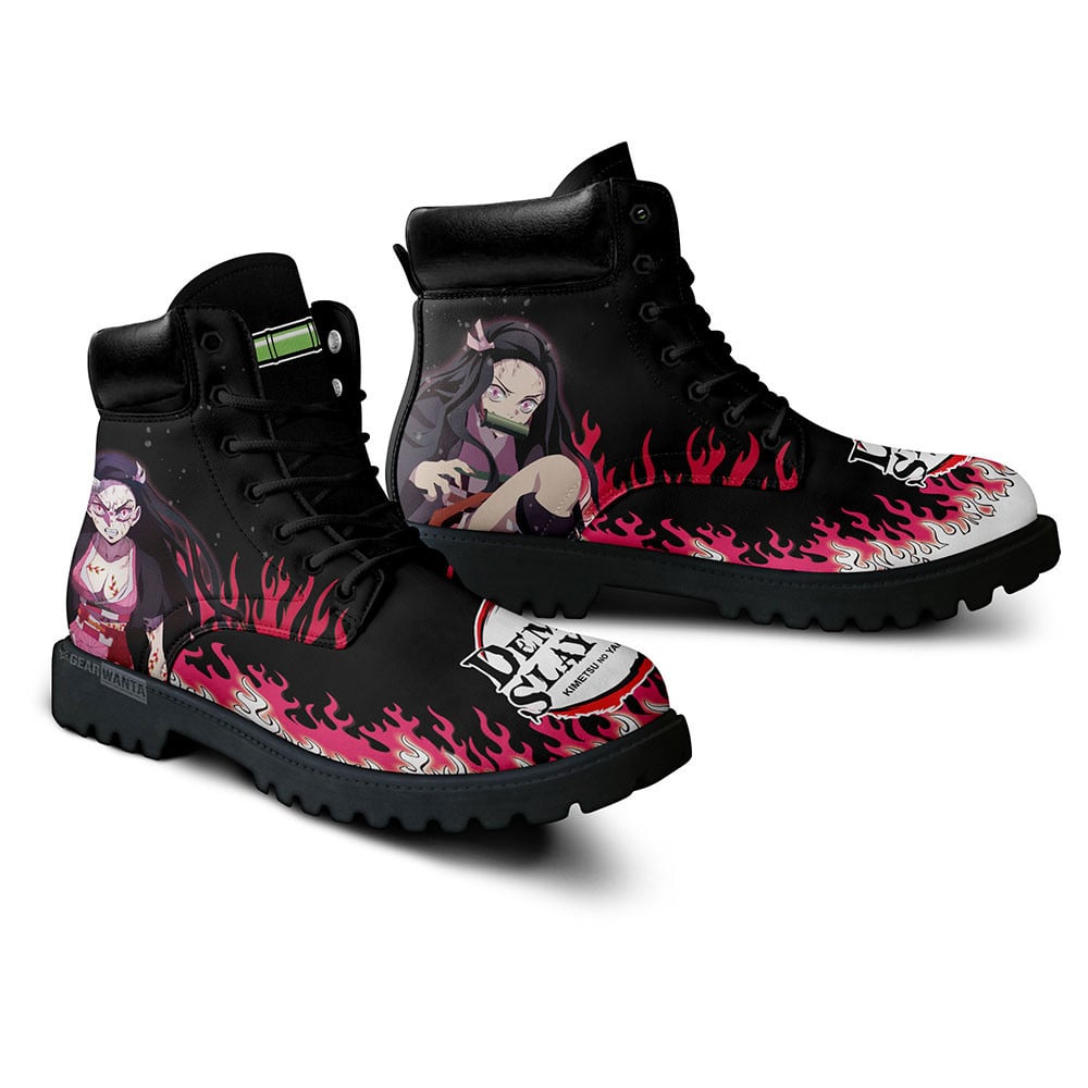 Demon Slayer Nezuko Demon Boots Custom Anime Shoes Perfect Gift Idea For Fans