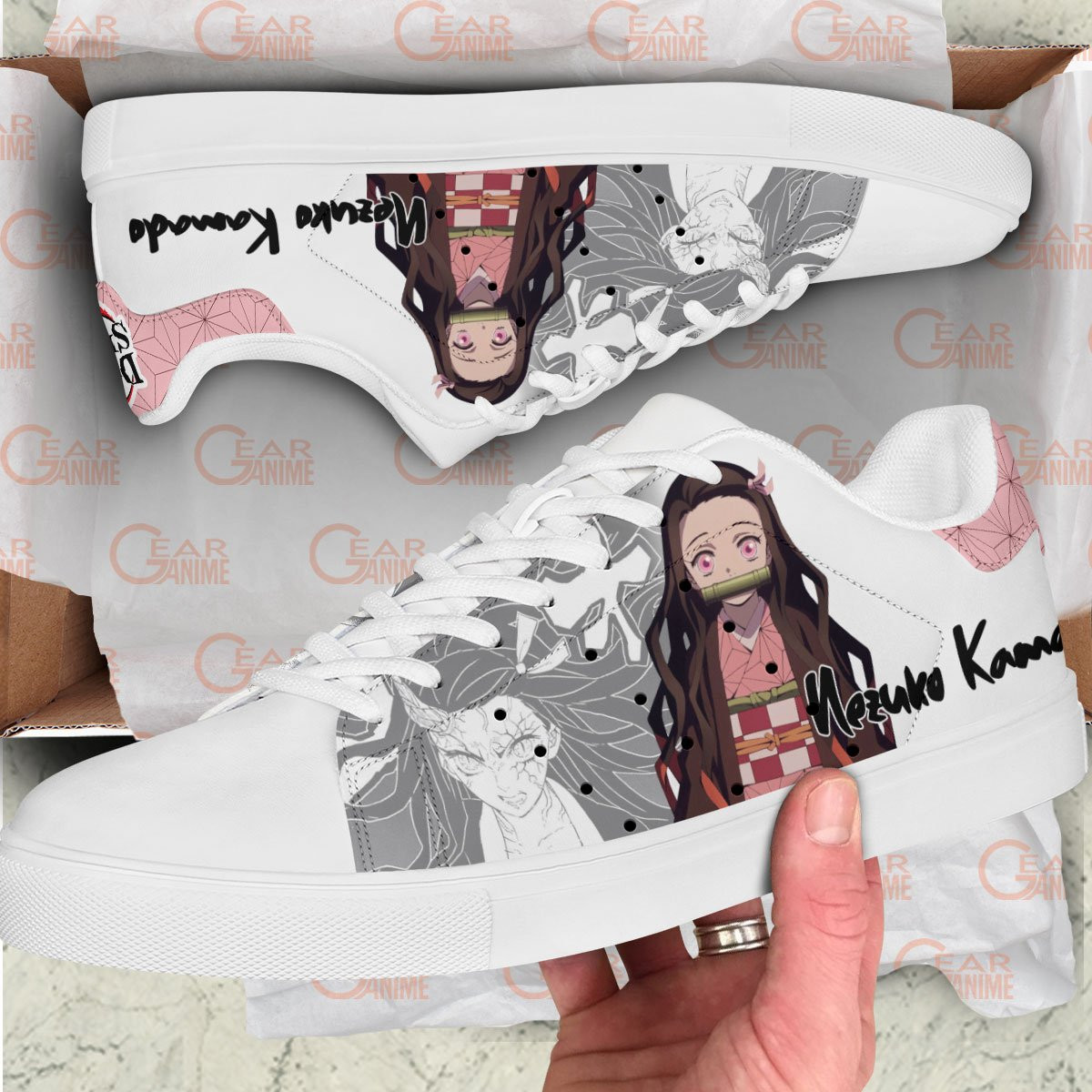 Demon Slayer Nezuko Kamado Skate Sneakers Custom Anime Shoes