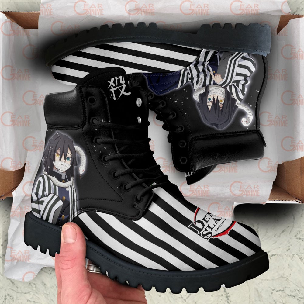 Demon Slayer Obanai Iguro Boots Anime Custom Shoes