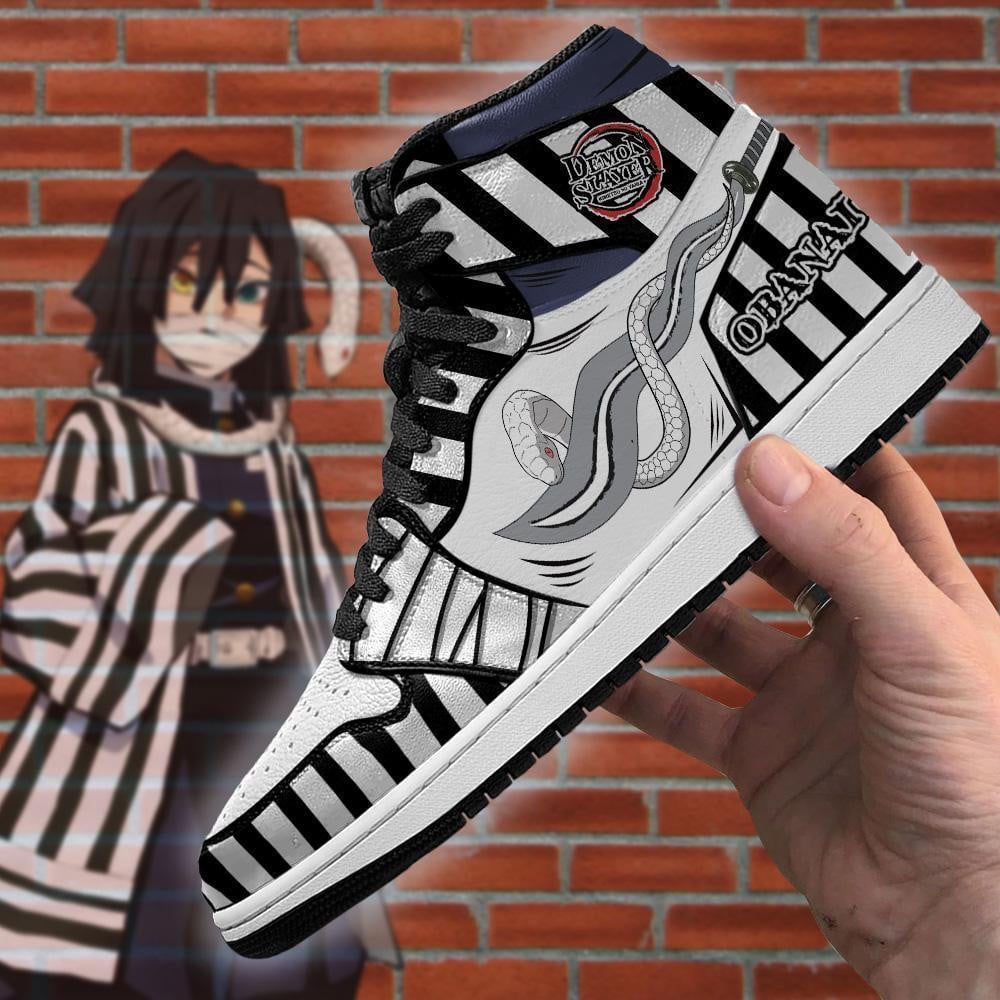 Demon Slayer Obanai Iguro JD1s Sneakers Nichirin Blade Snake Anime Shoes, Air Jordan Hightop