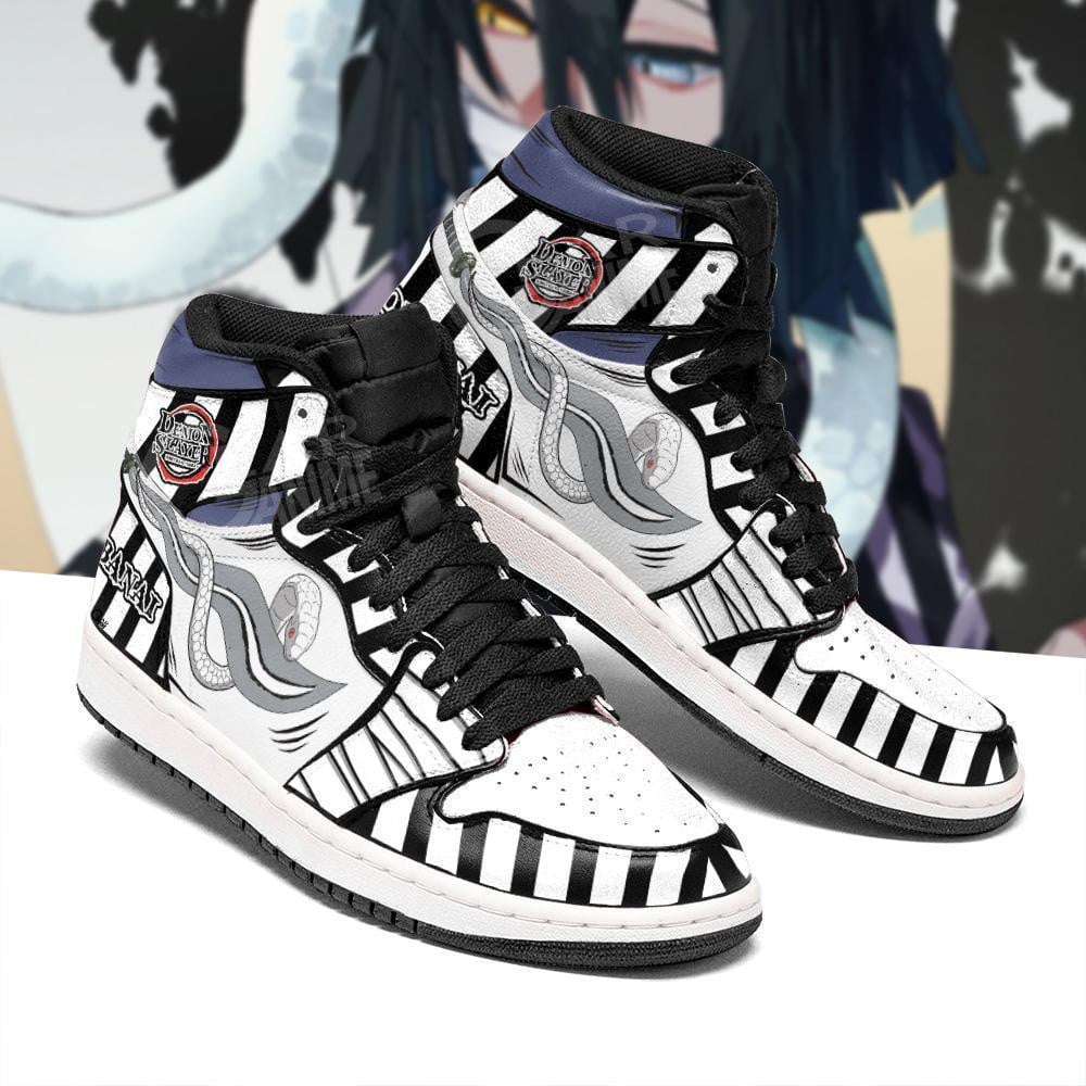 Demon Slayer Obanai Iguro JD1s Sneakers Nichirin Blade Snake Anime Shoes, Air Jordan Hightop