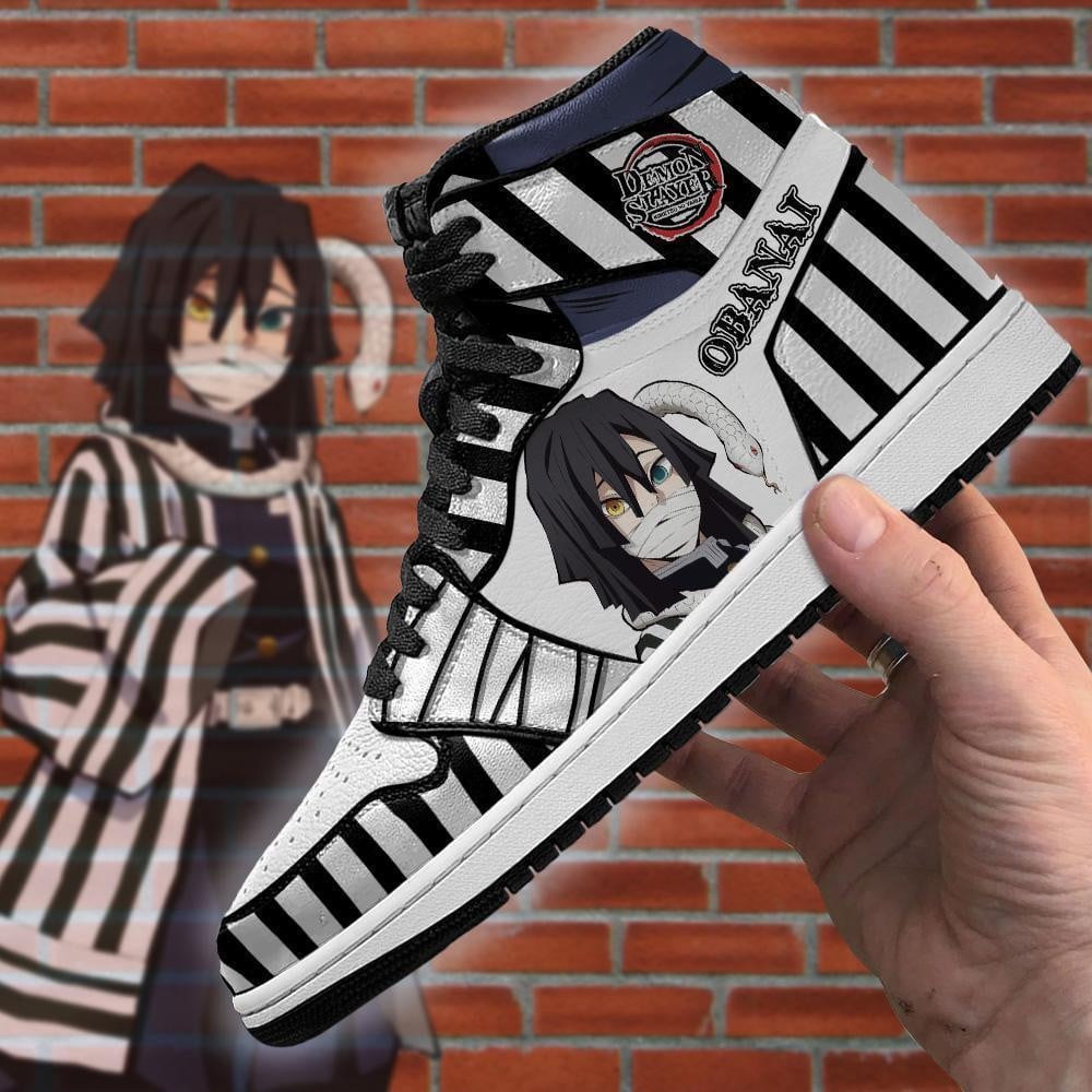 Demon Slayer Obanai Iguro JD1s Sneakers Snake Hashira Anime JD1s Sneakers, Air Jordan Hightop