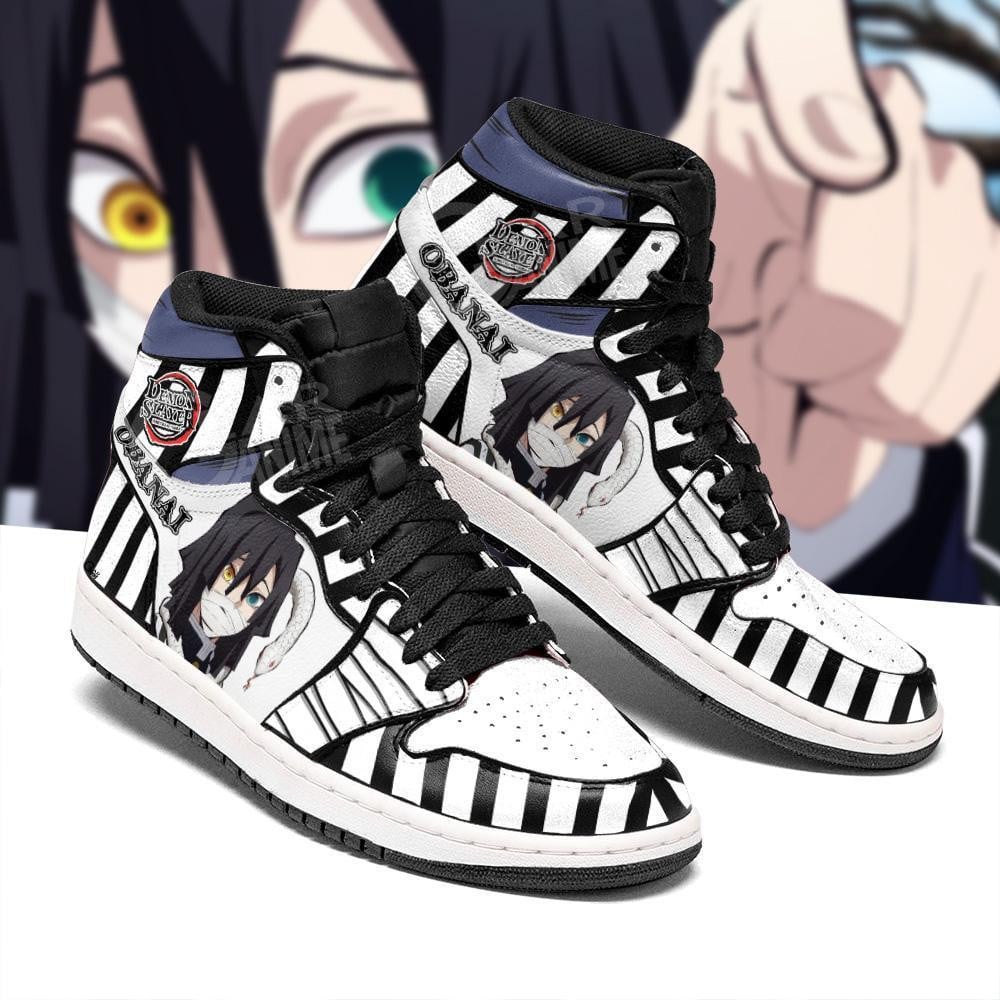 Demon Slayer Obanai Iguro JD1s Sneakers Snake Hashira Anime JD1s Sneakers, Air Jordan Hightop